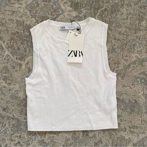 Zara white crop top